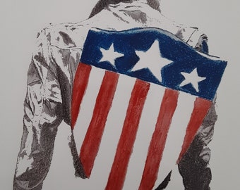 Captain America - Andra världskrigets Steve Rogers 5x7-tryck