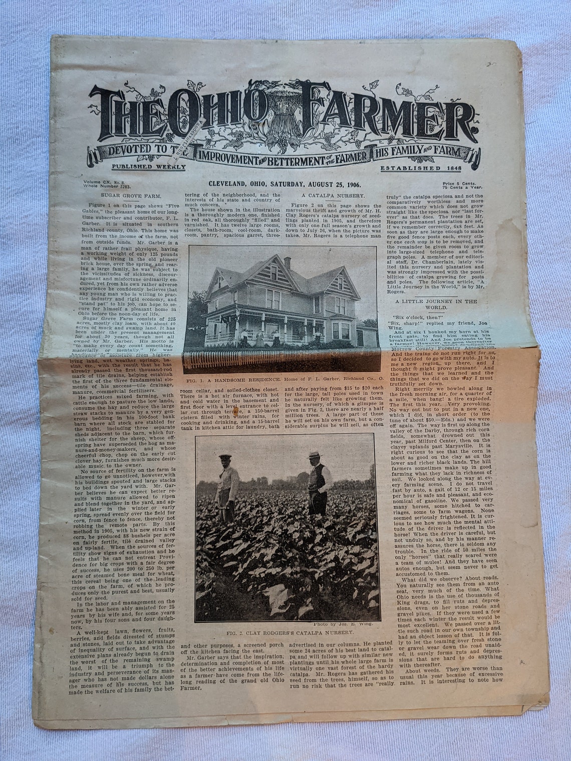 1906 the Ohio Farmer Cleveland, Ohio Newspaper Etsy
