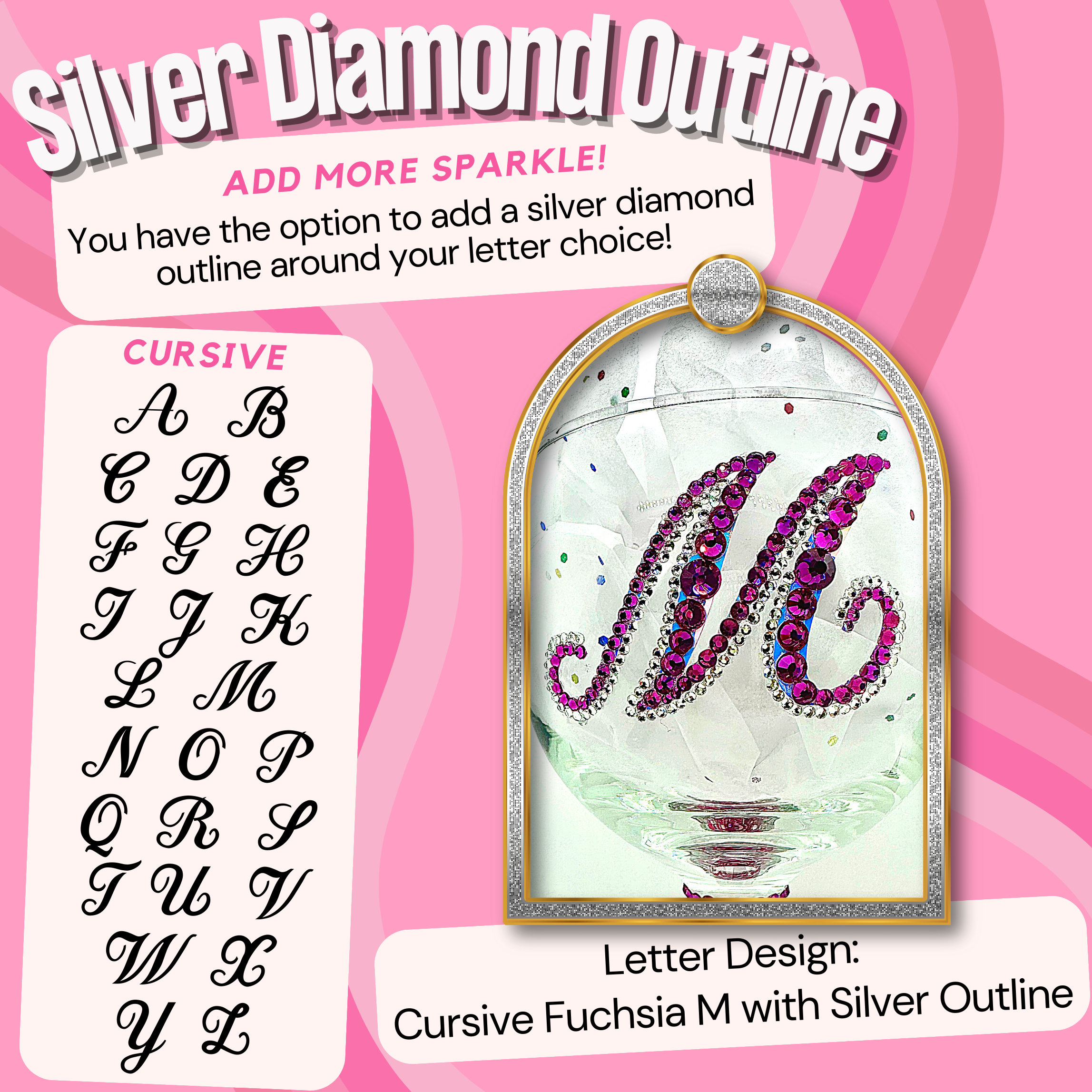 Rhinestone LETTER Gift Wine Glass Rhinestone Blinged Letter - Etsy