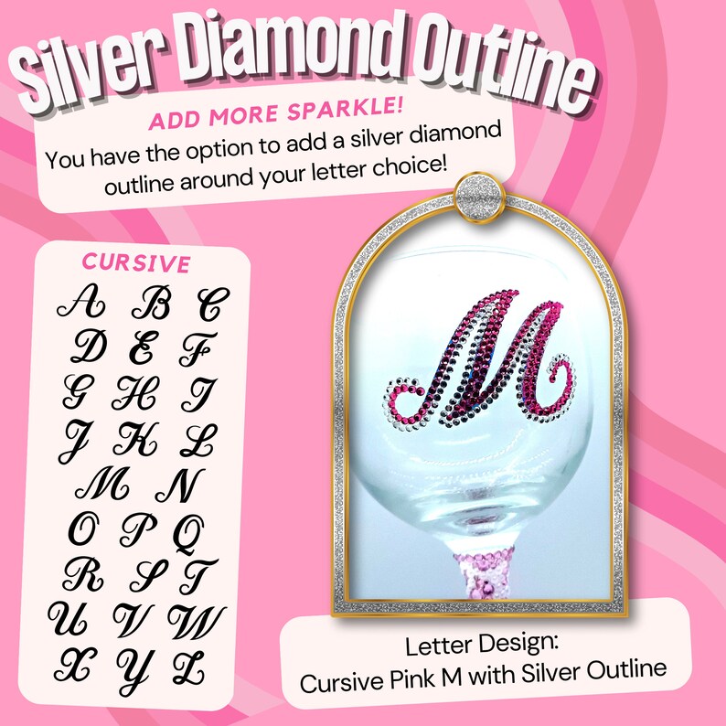 Rhinestone LETTER Gift Wine Glass Rhinestone Blinged Letter - Etsy