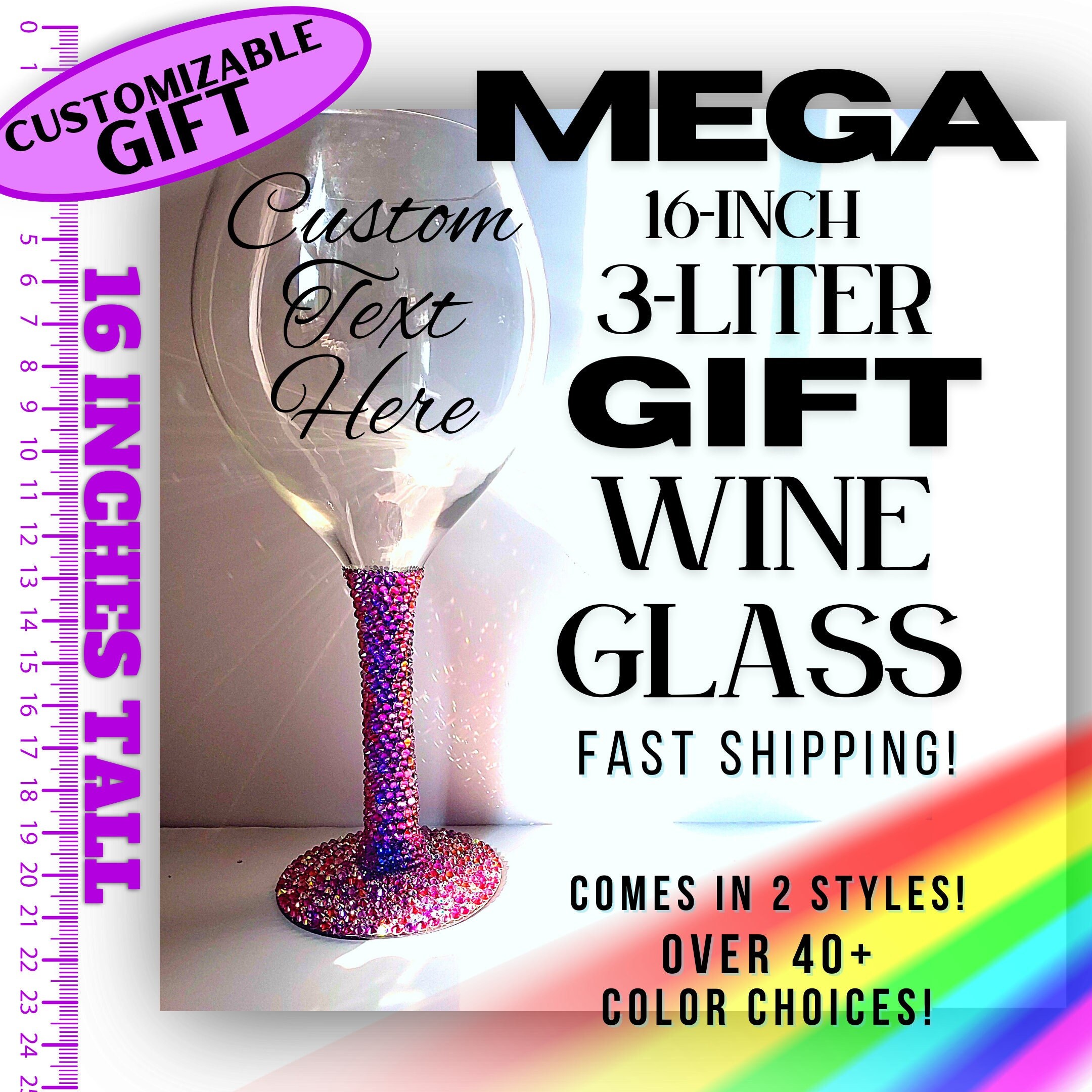 Ster Andere plaatsen Afgrond Mega Wijngeschenk Glas Gepersonaliseerde Grande wijnglas - Etsy België