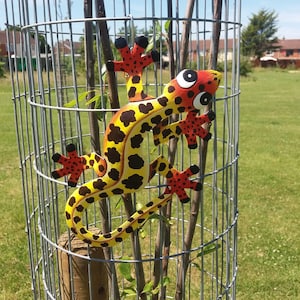 Handmade Using old Oil Drums In Haiti Metal Lizard Wall Art Gecko Ornament Porch Sculpture Garden Home Decor Fence Topper Gecko Garden Art