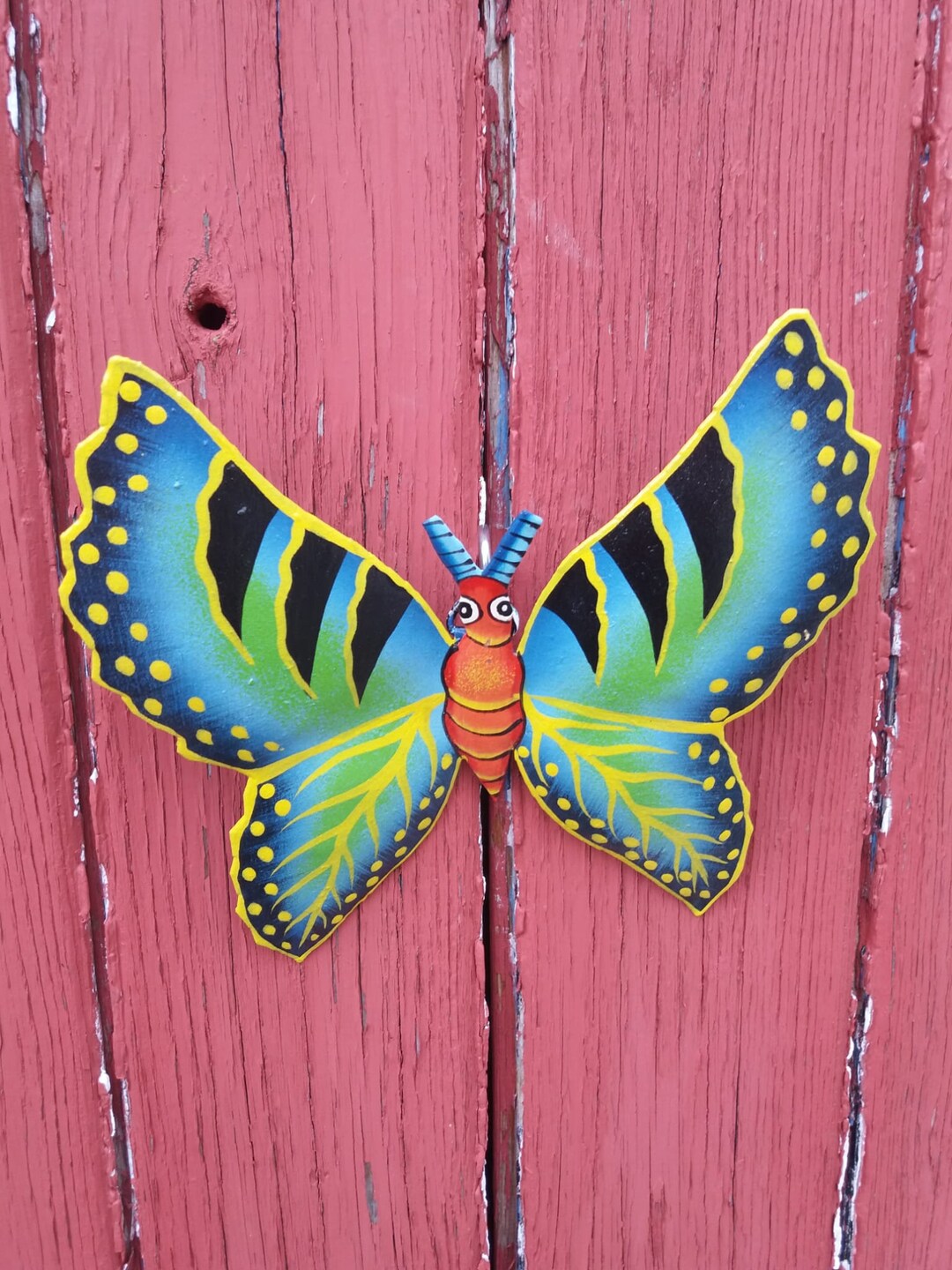 Handmade Metal Butterfly Wall Hanger Upcycled Caribbean Oil Etsy
