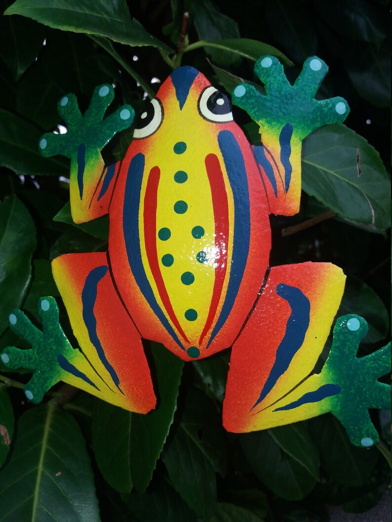 Metal Frog Wall Hanger Art Made From Recycled Steel Drums Etsy