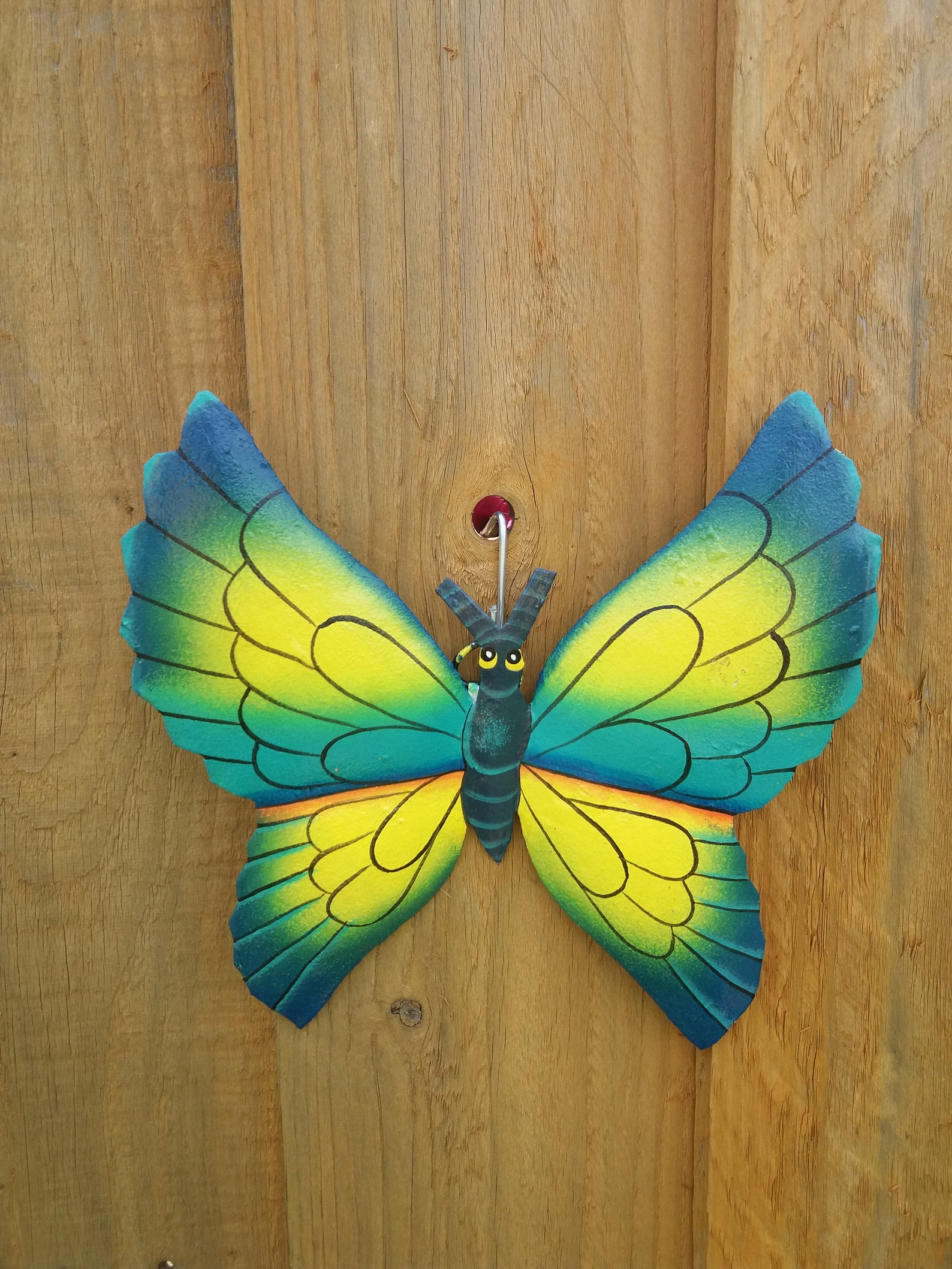 Metal Butterfly Garden Decor Handmade in Haiti From Recycled Oil Drums