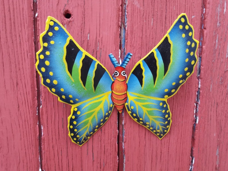 Handmade Metal Butterfly Wall Hanger Upcycled Caribbean Oil Etsy