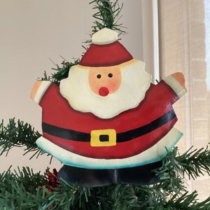 Santa Claus  Xmas Wall Hanger Decoration, Father Christmas Tree Hanger Handmade From Upcycled Steel Drums In Haiti Wall Art Decor Festive