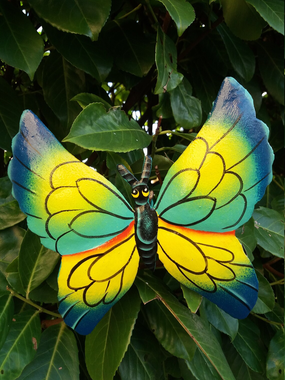 Metal Butterfly Garden Decor Handmade in Haiti From Recycled Oil Drums