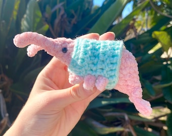 Crochet Shrimp with REMOVABLE sweater- size in description- handmade plushie- stuffed animal- Made To Order