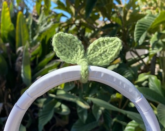 Crochet headphone leaf sprout- handmade