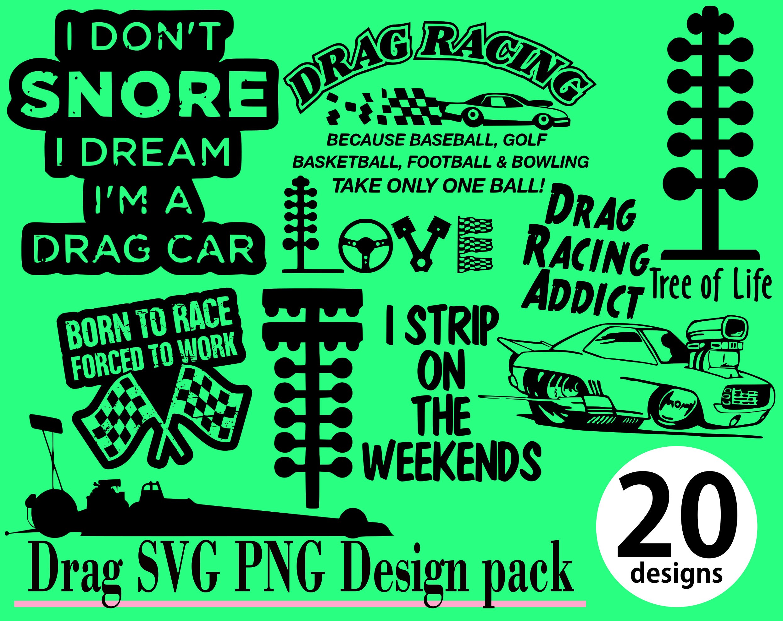 Drag racing SVG PNG 20 Design Bundle American Muscle Charger Etsy