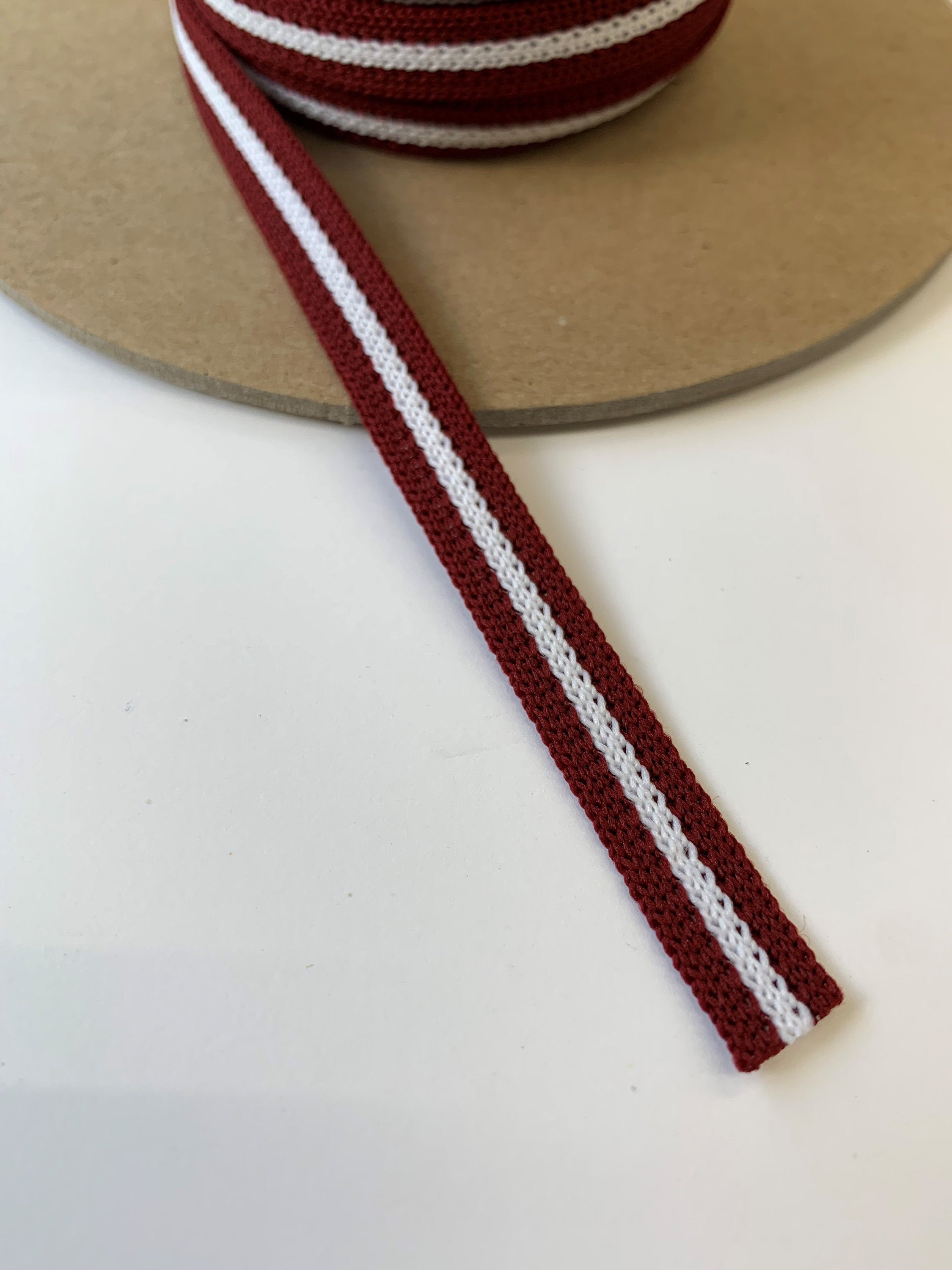 Baseball Pant and Jersey Uniform Braid Piping Trim Cardinal and White