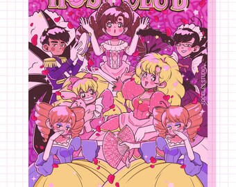 wallpapers Anime Minimalist Poster Ohshc 90s anime poster etsy