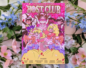 OHSHC Anime Art Print - Ouran High School Host Club Fan Art Poster - Retro 90s Anime Style Art