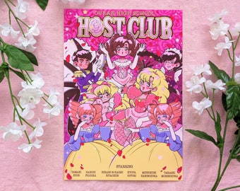 OHSHC Anime Art Print - Ouran High School Host Club Fan Art Poster - Art de style anime rétro des années 90