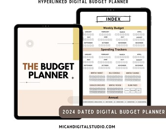 Digital Budget Planner, Goodnotes Planner, Weekly Budget, Finance Tracker, Monthly Budget, Spending Tracker, 2024 Dated Digital Planner