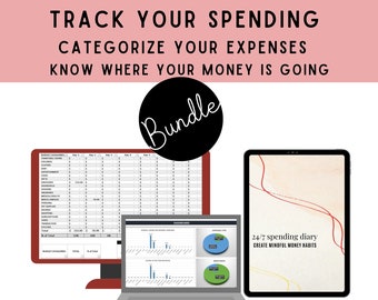 Expense Tracker, Spending Diary, Stay on Budget and Control Impulse Spending, Track Your Spending, Money Habits, No Spend Challenge