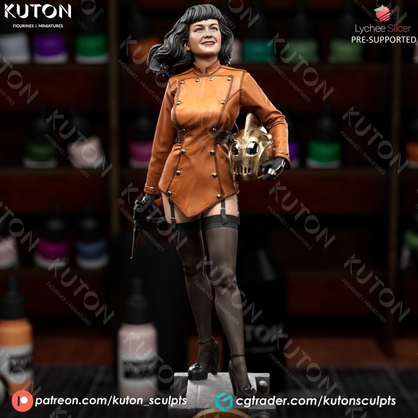 Rocketeer, version féminine, modèle imprimé en 3D, Fan art sculpt, Figure Kit par Kuton Figurines