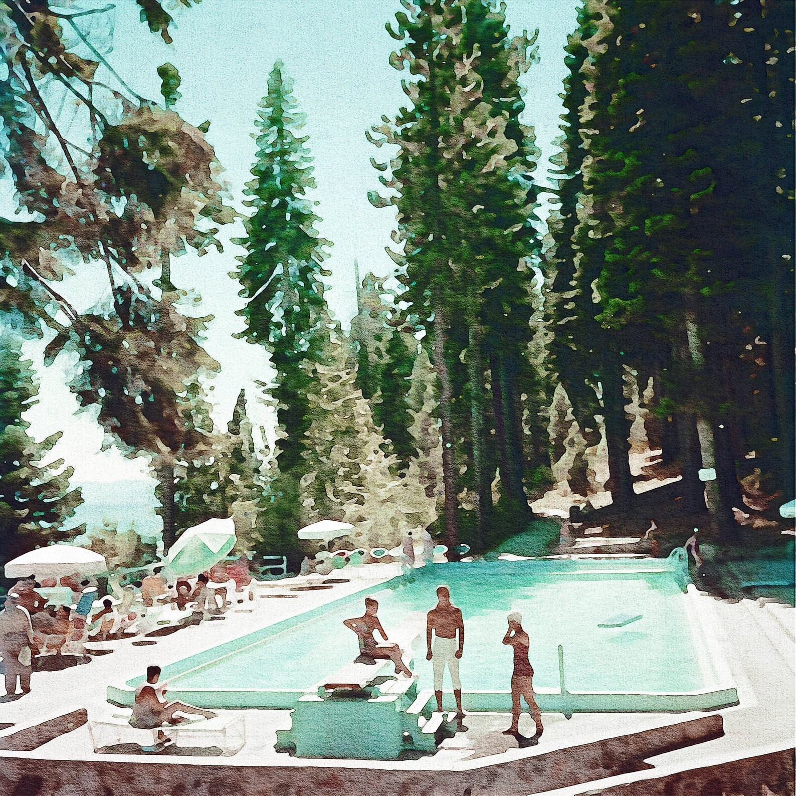 Pool At Lake Tahoe By Slim Aarons Photo Print Celebrity | Etsy