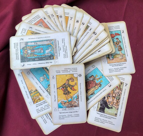 BEGINNER TAROT Keyword Antiqued Tarot Deck 78 - Etsy