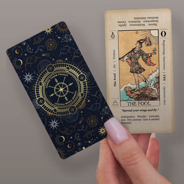 POCKET KEYWORD TAROT Deck for Beginners, Keyword Tarot, Travel Size, Includes Reversed, Zodiac, Correspondence, Yes/No, Small Tarot