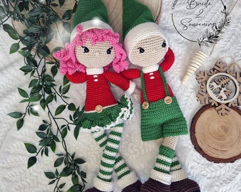 Lutin farceur crocheté main, lutin du père noël, lutine farceuse