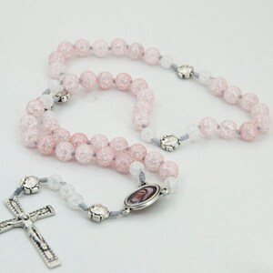 Rosary for the first communion / 50 beads / hand woven