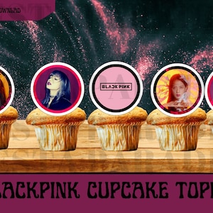 Blackpink cupcake topper, BlackpinkCake Topper, Kpop Party Supplies, Kpop Party Decor, Party Supplies, Printable, Instant Download