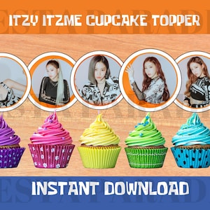 ITZY itzme cupcake topper dance the night away , Itzy Cake Topper , Kpop Party Supplies, Kpop Party Decor, Party Supplies,, ITZME