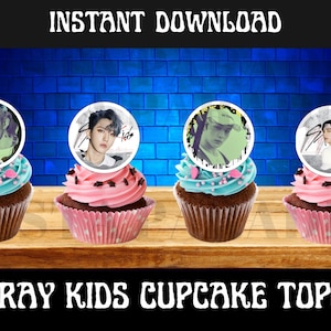 Stray Kids cupcake topper ,Stray Kids Go Live Cake Topper , Printables, Kpop Printables  Kpop Party Supplies, Kpop Party Decor, Kpop Supply