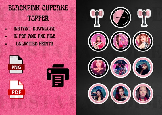 printable blackpink cupcake topper blackpinkcake topper kpop etsy