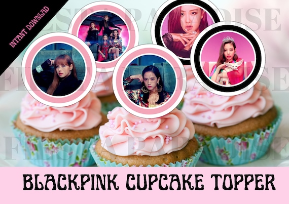 printable blackpink cupcake topper blackpinkcake topper kpop etsy