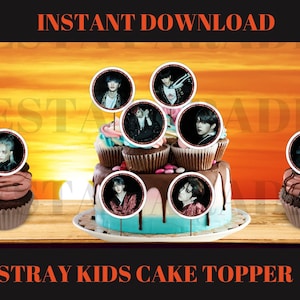 Stray Kids In Life cupcake topper , Stray Kids Cake Topper , Printables, Kpop Printables  Kpop Party Supplies, Kpop Party Decor