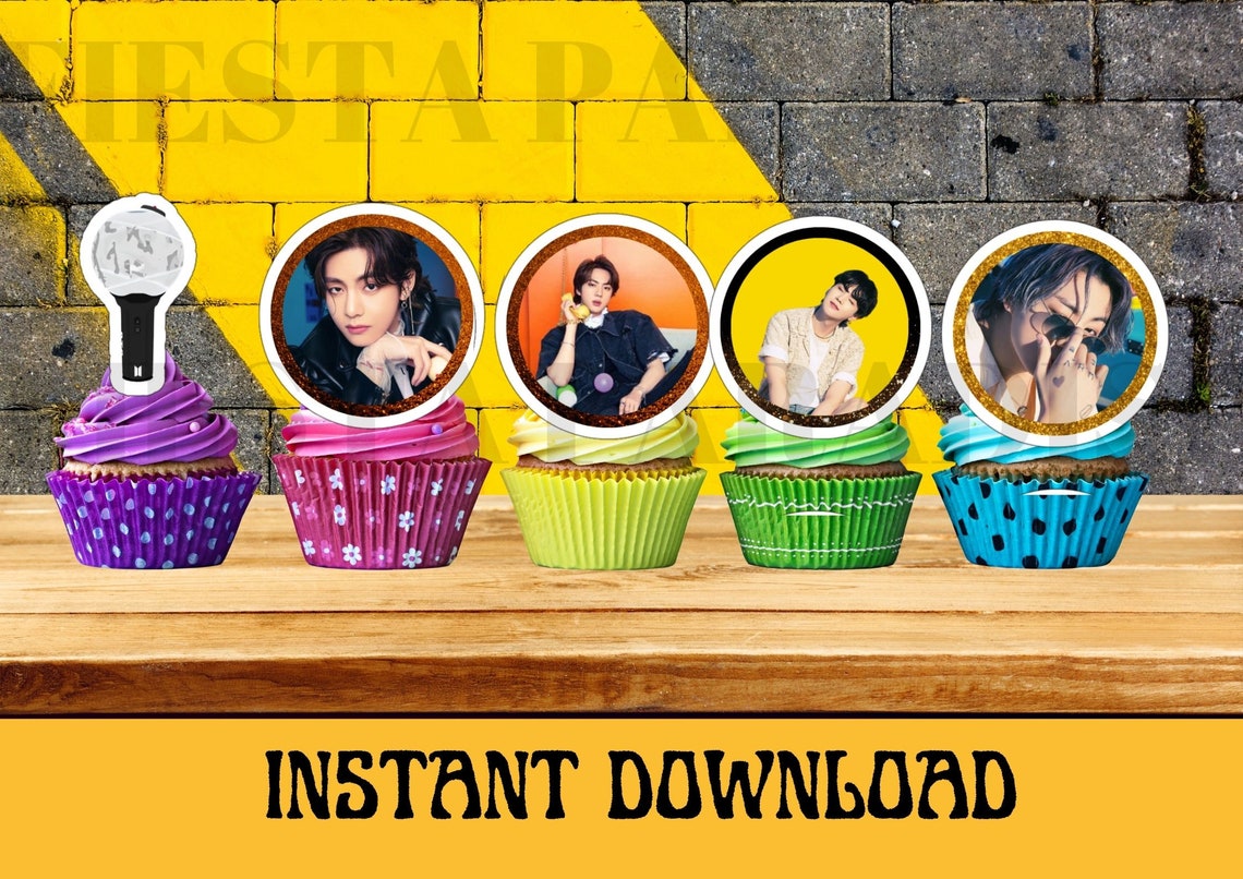 BTS BUTTER Cupcake Topper ,BTS Cake Topper , Printables, Kpop ...