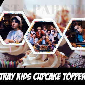 Stray Kids cupcake topper , Stray Kids Cake Topper , Printables, Kpop Printables  Kpop Party Supplies, Kpop Party Decor, Party Supplies