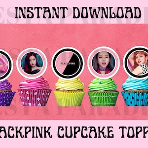 Printable Blackpink cupcake topper, BlackpinkCake Topper, Kpop Party Supplies, Kpop Party Decor, Party Supplies, Printable, Instant Download