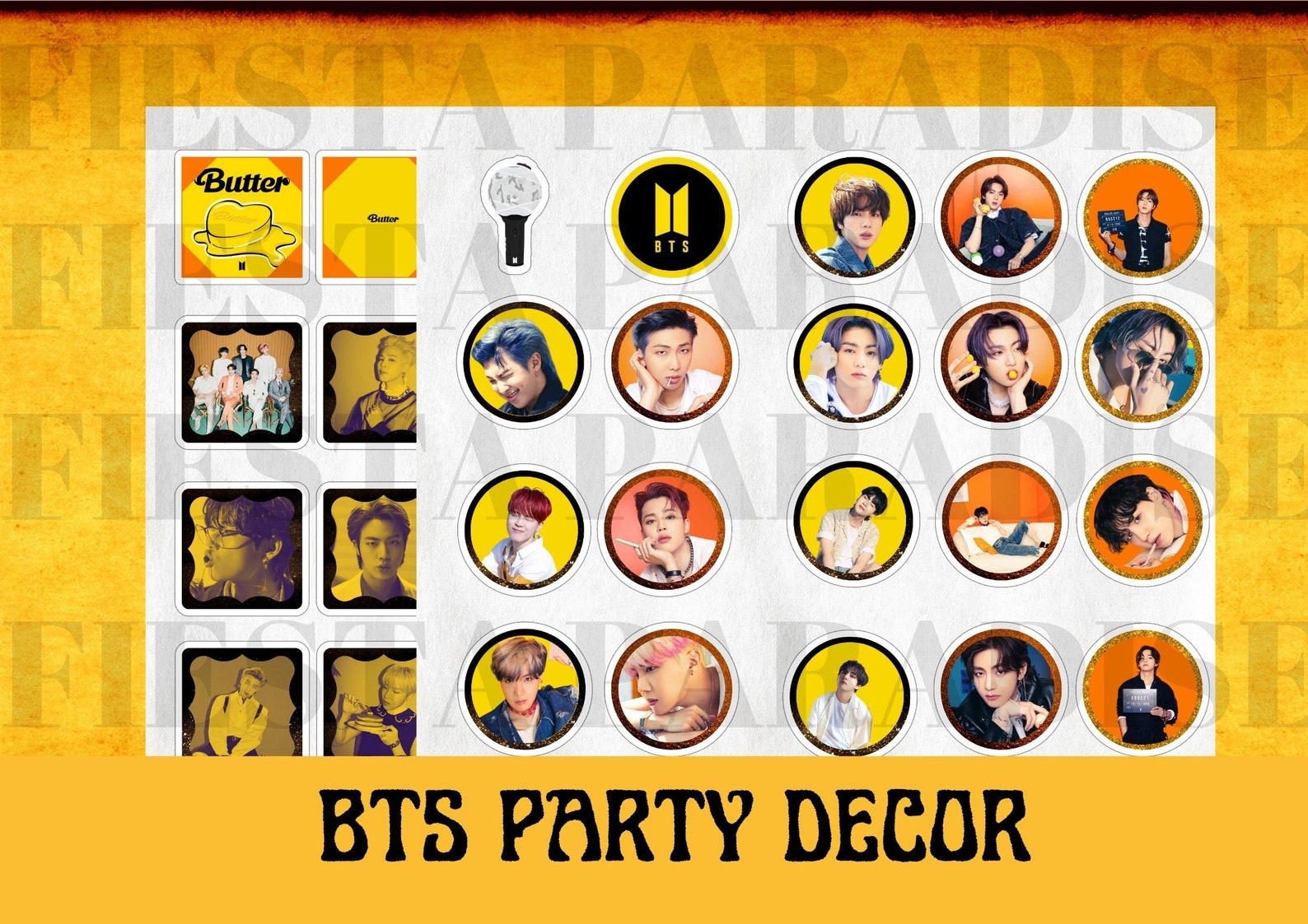 BTS BUTTER Cupcake Topper BTS Cake Topper Printables Kpop - Etsy