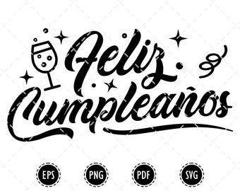 Latin Phrase feliz Cumpleaños, Happy Birthday Cutting Letters ...