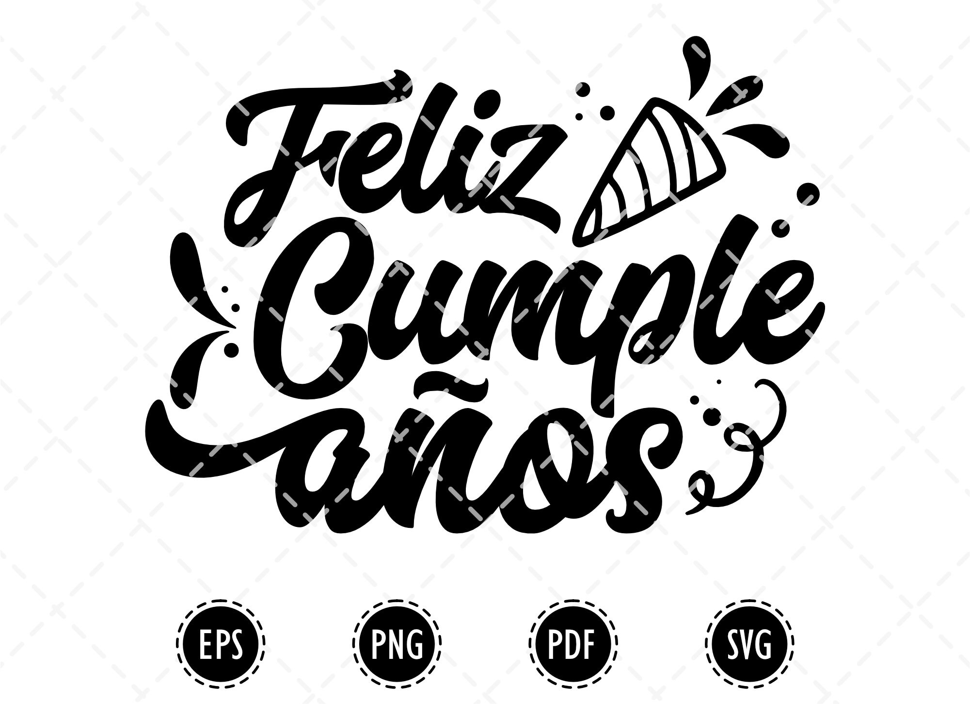 Latin Phrase feliz Cumpleaños, Happy Birthday Cutting Letters ...