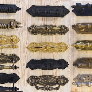 Antique Modern Style Door HANDLES Genuine Solid Brass Furniture 4.5&quot; (90mm)