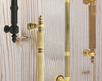 Vintage elegante Hand einzigartige Haupteingang Türgriff aus massivem Messing