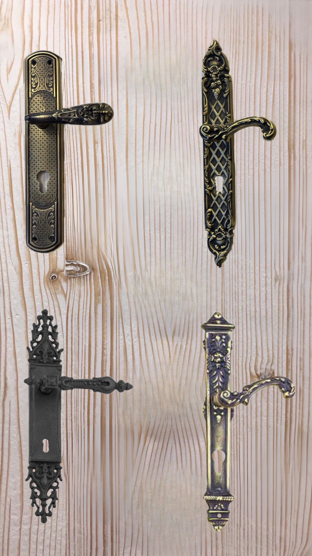 Antique Modern Style Door HANDLES Genuine Solid Brass Furniture 4.5 ...