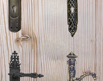 Antique Modern Style Door HANDLES Genuine Solid Brass Furniture 4.5" (90mm)