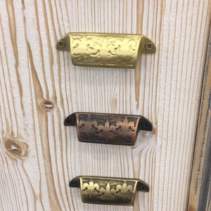 Authentic Istanbul DRAWER HANDLES PULLS Genuine Solid Brass Cabinet Hardware Furniture 3.6" (90mm)