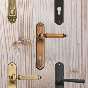 Antique Modern Style Door HANDLES Genuine Solid Brass Furniture 4.5&quot; (90mm)