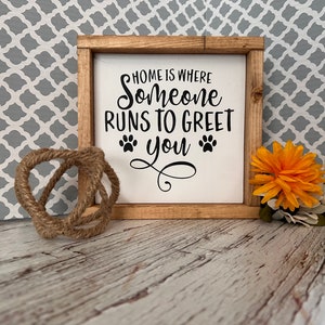 Warm Welcome Home Decorative Sign - Paw Prints and Love