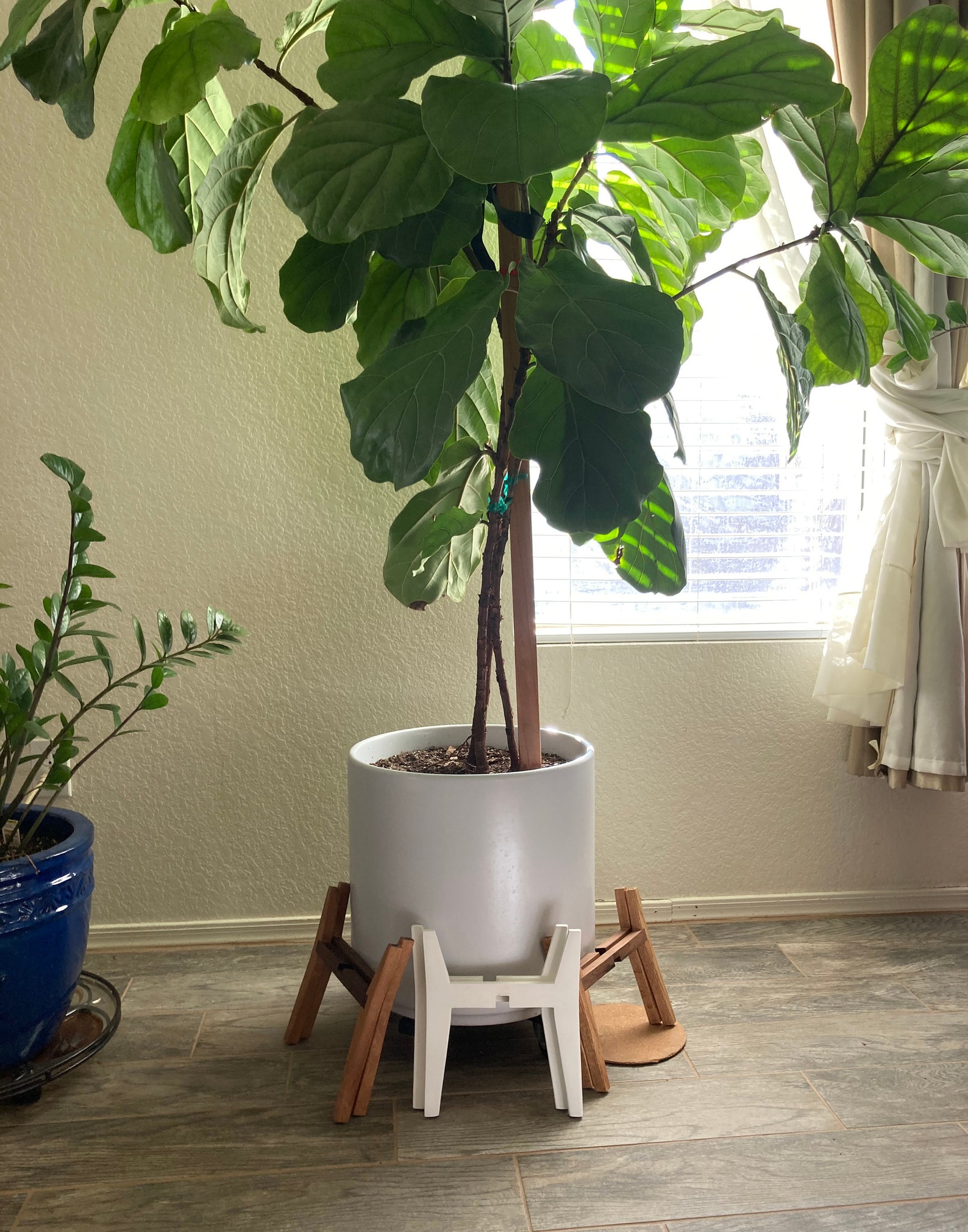 Original handmade solid wood MCM plant stand for indoor Etsy