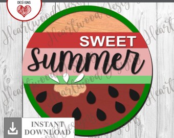Sweet Summer Watermelon Sign SVG, Laser Cut File
