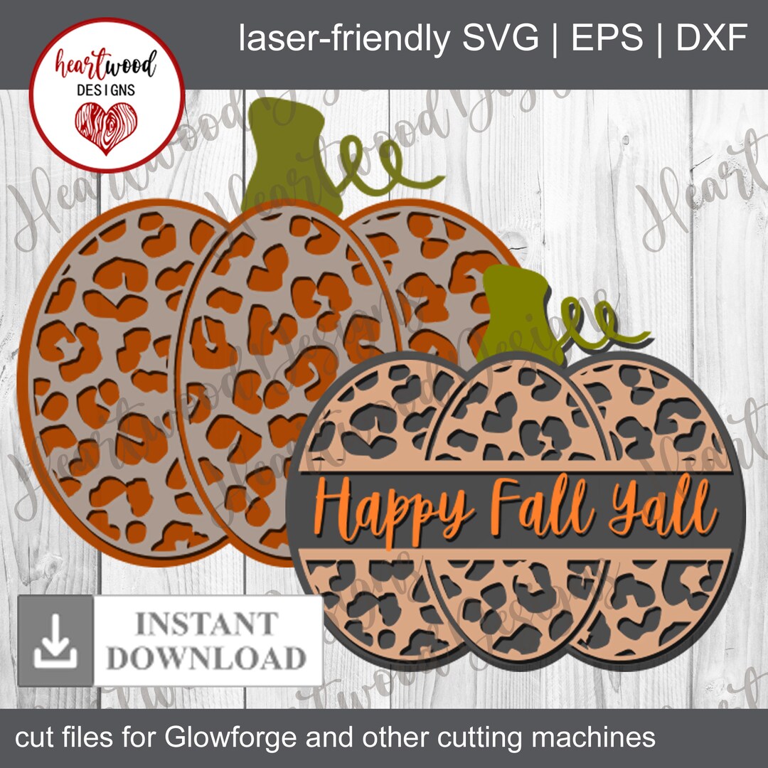Leopard Pumpkin Sign SVG, Fall Decor, Laser Cut File - Etsy