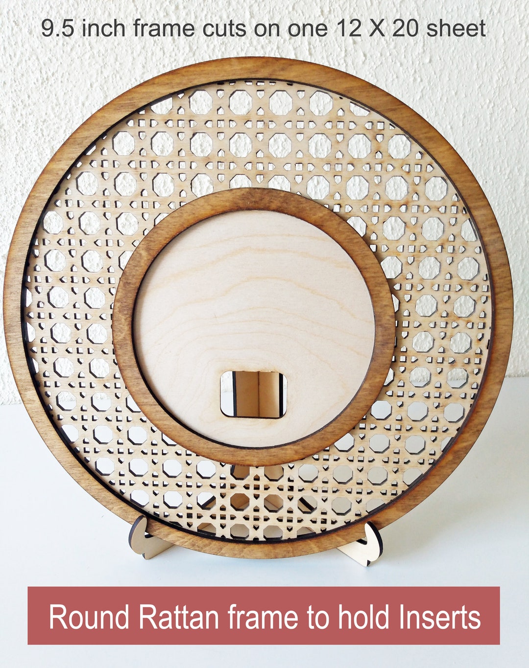 Circle Rattan Frame Holder Cut File, Rattan SVG, Rattan Frame, Laser